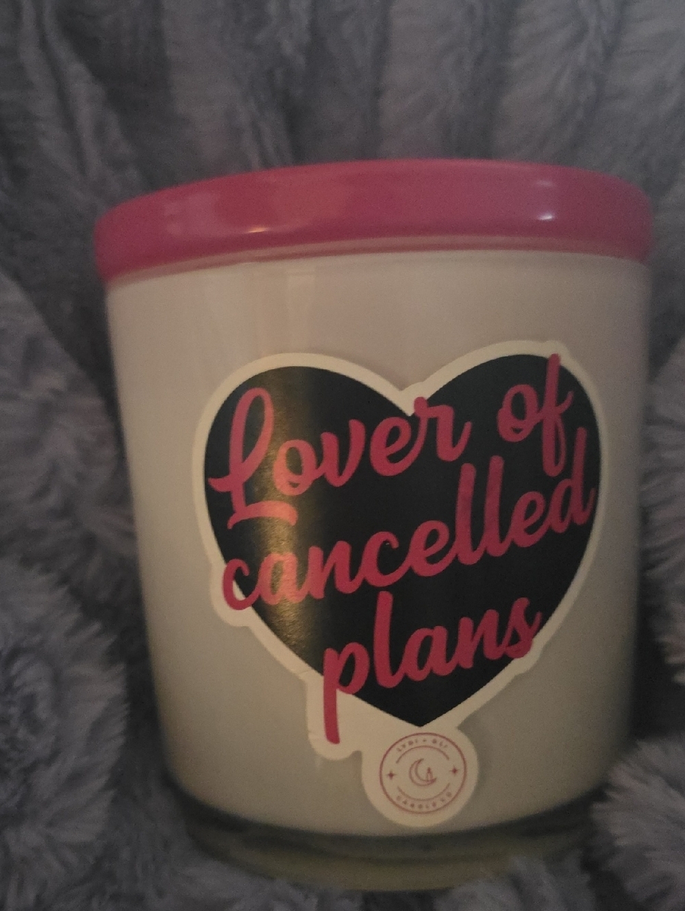 "Lover of Cancelled Plans" Scented Candle - Pink Prosecco 13.5 Ounc3s